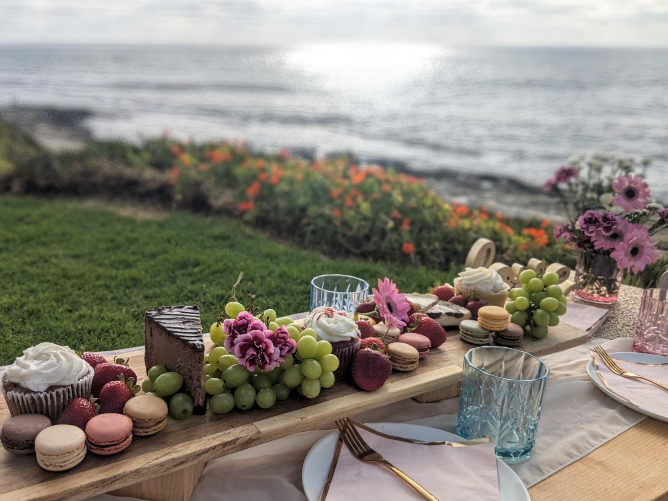 Cupcakes, Macarons, Seasonal Fruit