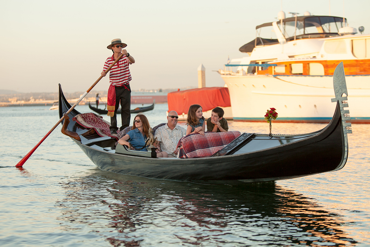 Father’s Day gondola cruise in the Coronado Cays near San Diego